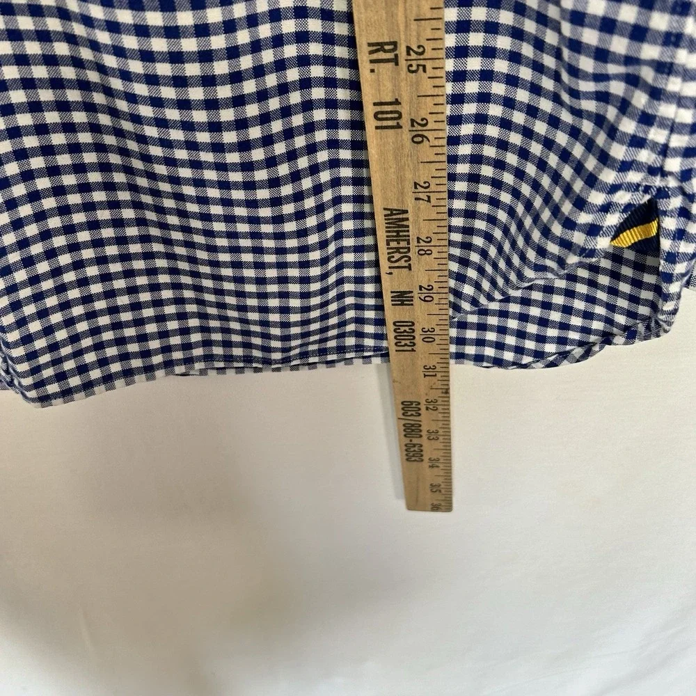 Polo Ralph Lauren Shirt Mens L Gingham Check Blue White Heavyweight Button Down